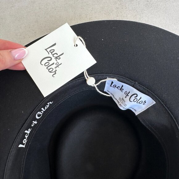 NWT Lack Of Color Phoenix Fedora Hat Sz Small Black Wool Ribbon Hat Band - Picture 4 of 10